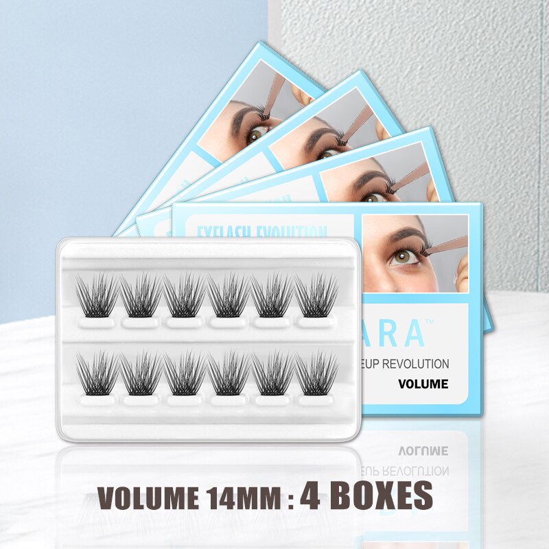 FinyDreamy DIY Cluster Eyelash Extension Kit Volume Individual Lashes Glue for Eyelashes Coating Tweezer