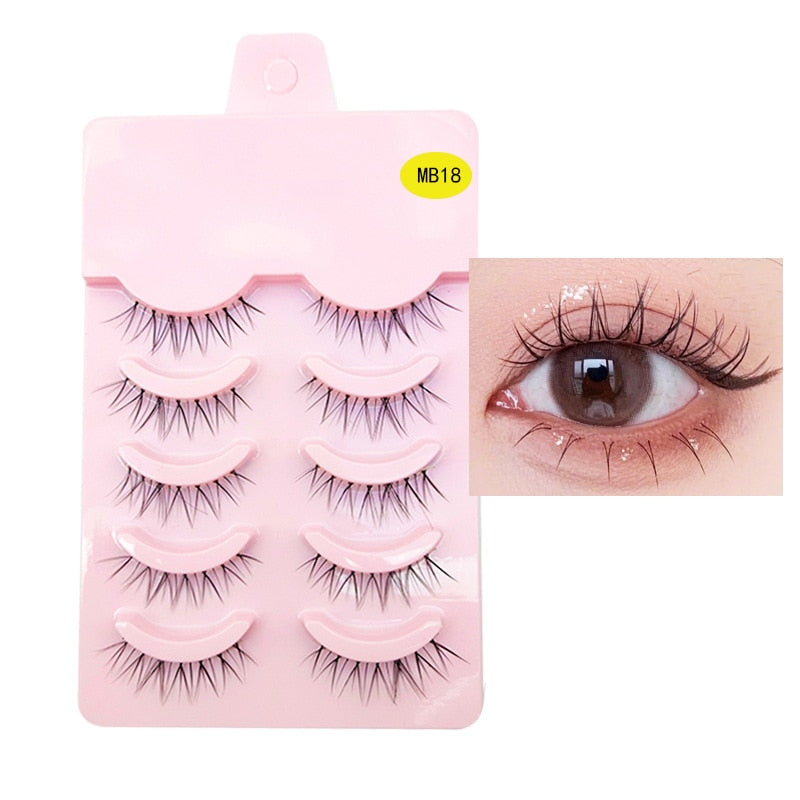 LEKOFO 5 Pairs 3D mink manga lashes faux cils korean natural fake eye lashes extension cosplay fluffy false eyelashes makeup New