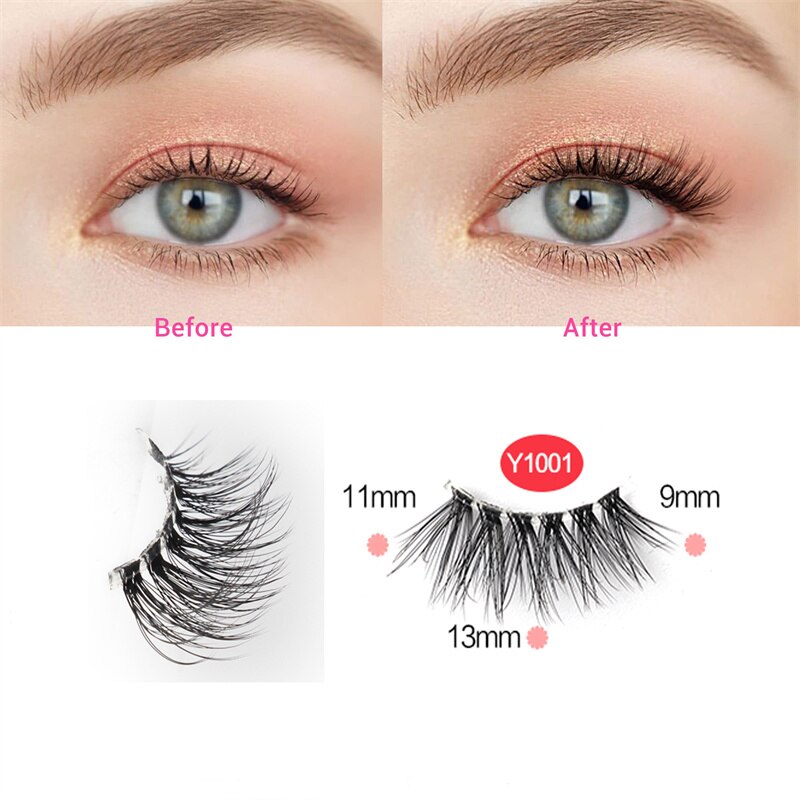 3/5/10 Pairs Half Eye Lashes 3D Cat Eye Mink Natural