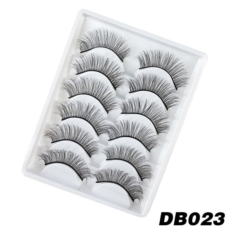 6 Pairs 3D Natural Mink Lashes for naturally enlarged lashes