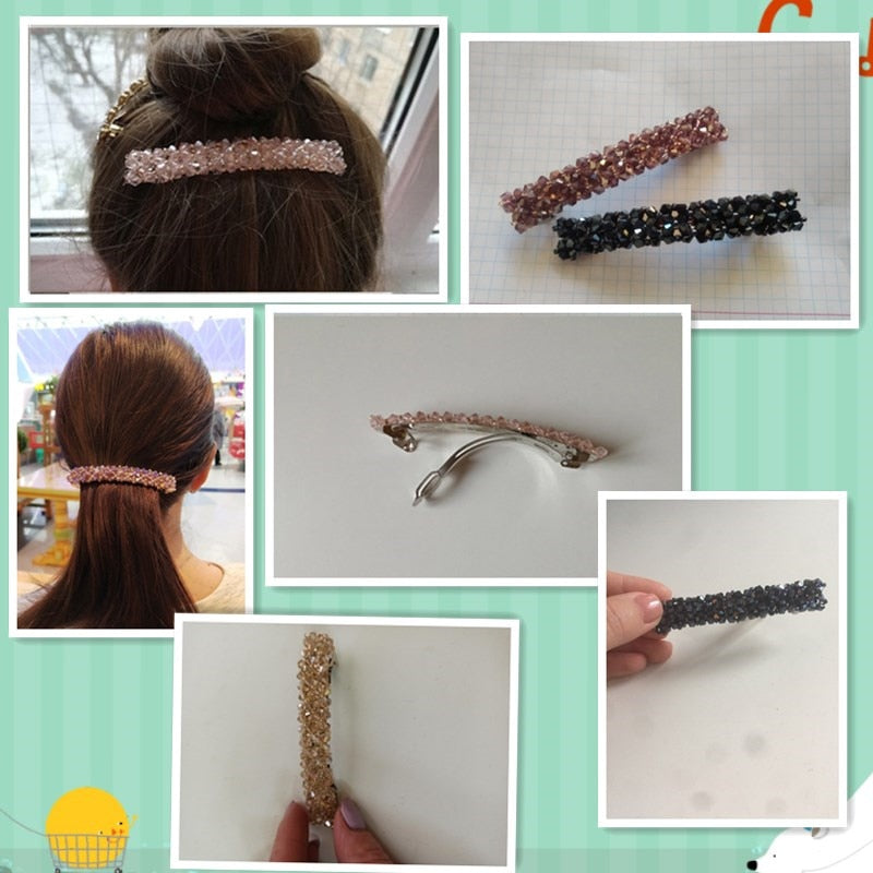 New Korean Elegant Hairpins Hairgrips Crystal Hair Clips For Women Girls Hair Accessories