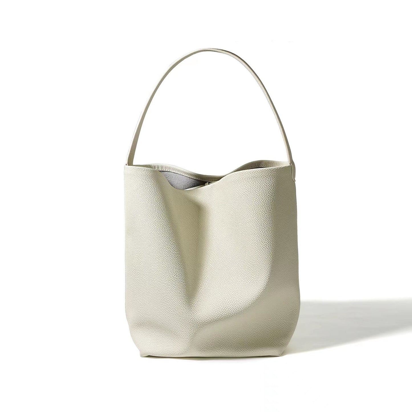 MS Fashion Bag Women Simple Cowhide Bucket Bag Oversize Lady Handbag Shoulder Luxury Togo Leather Bucket Bags Spring New 2023