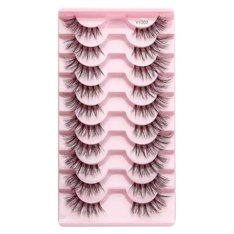 Half Lashes 3D Cat Eye Lashes Natural Look Fluffy Corner Eyelashes 3/5/10 Pairs Wispy Half False Eyelashes Faux Mink Makeup