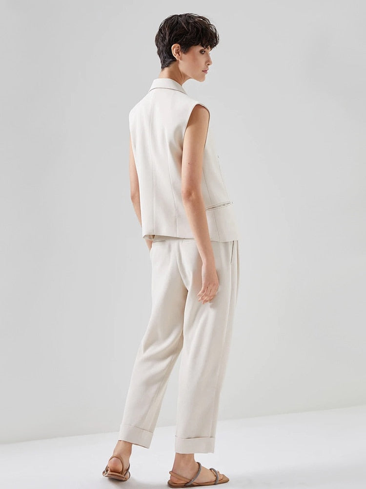 Women's Jacket white sleeveless