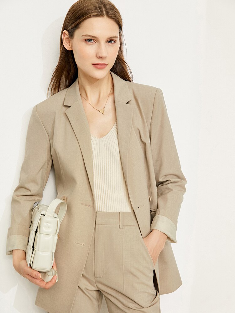 Women Blazer Jacket High Waist Pants Sold Separately Female Coat Lady Pants