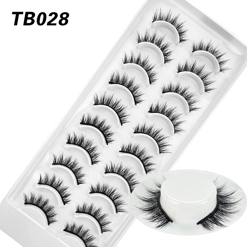 10 Pairs Natural 3d Faux Mink False Eyelashes