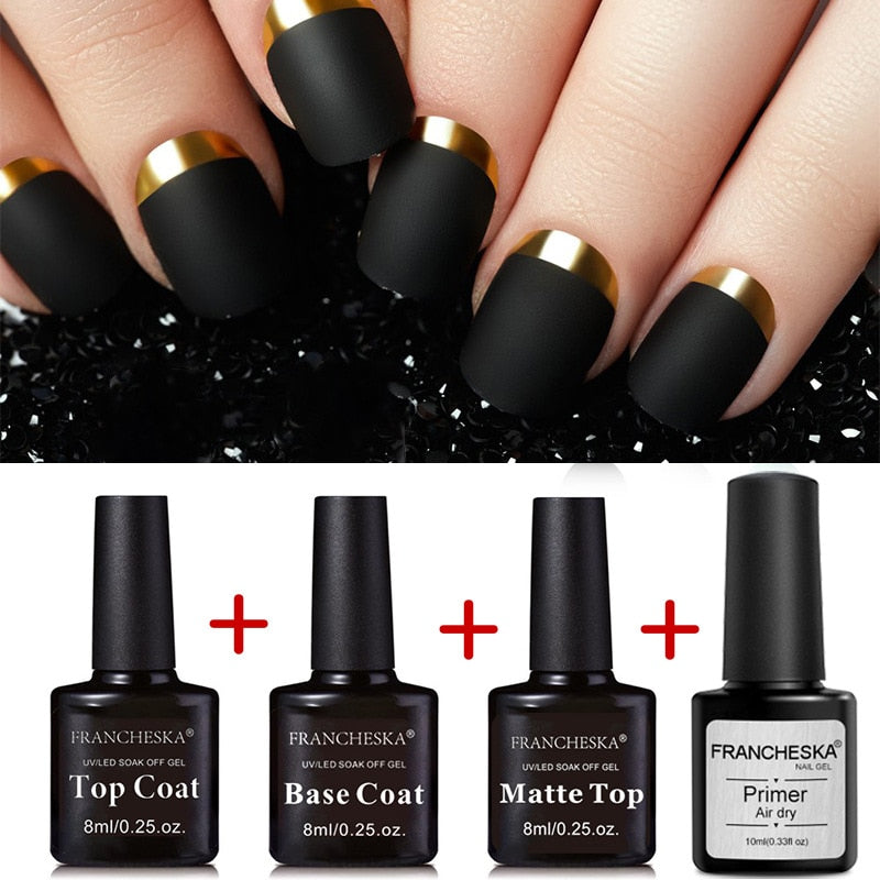 New Nail Polish Base Foundation And No Wipe Top Coat Transparent Primer Soak Off Primer Seal Layer Frosted Seal Layer Set TSLM2.