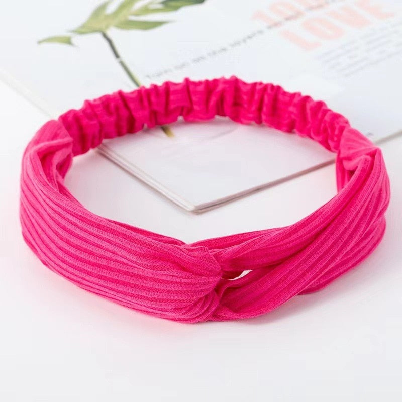 Solid Color Headband for Women Men Yoga Knitting Elastic Hair Bands Turban Makeup Hair Hoop Vintage Headwrap Accessories