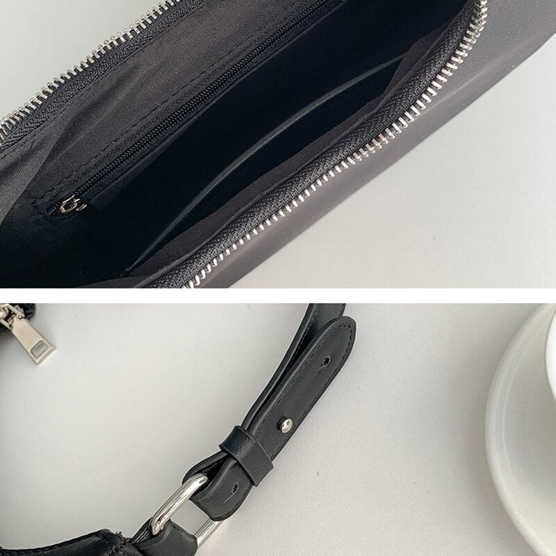 Brand Simple Design Bags For Women Nylon Zipper Casual Underarm Bag