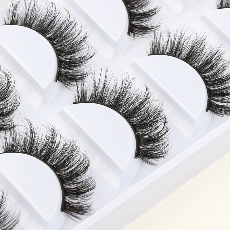 3/5/10 Pairs Half Eye Lashes 3D Cat Eye Mink Natural
