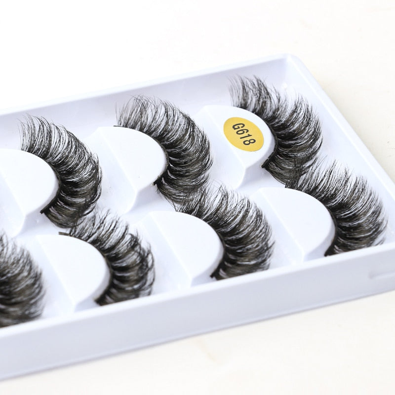 3/5/10 Pairs Half Eye Lashes 3D Cat Eye Mink Natural