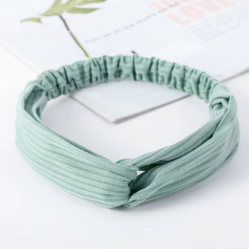 Solid Color Headband for Women Men Yoga Knitting Elastic Hair Bands Turban Makeup Hair Hoop Vintage Headwrap Accessories