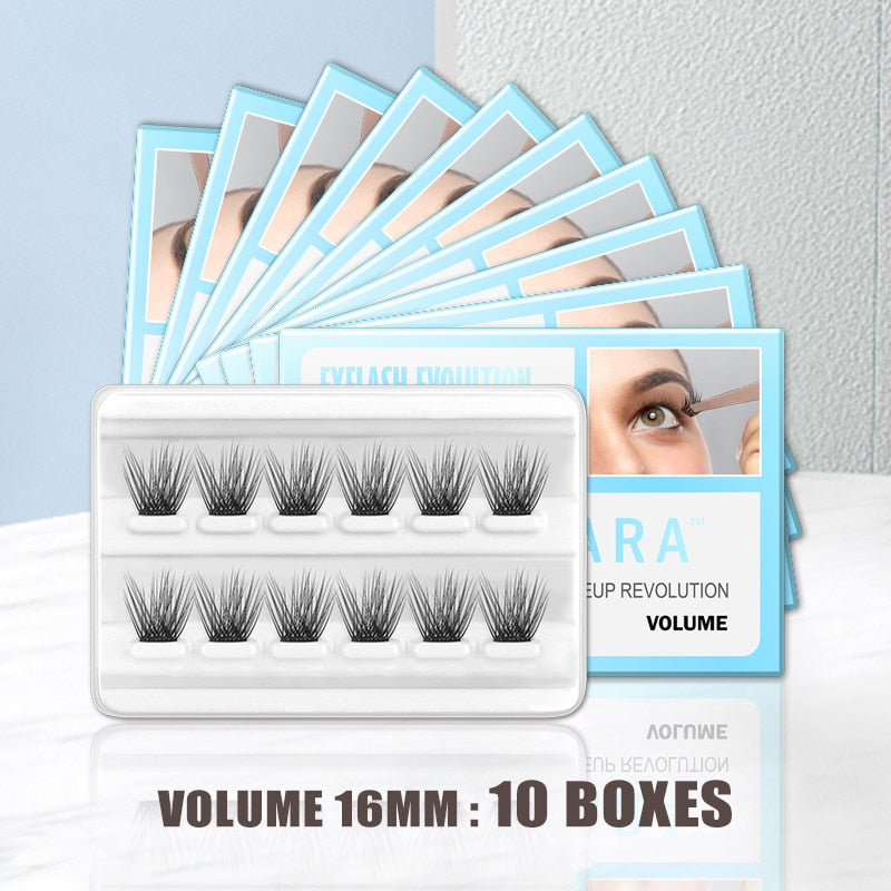 DIY Lash Clusters Kit Eyelash Extension Segmented Lashes Glue Bond, Remover, Tweezer Makeup korean Cosmetic