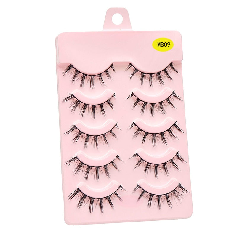LEKOFO 5 Pairs 3D mink manga lashes faux cils korean natural fake eye lashes extension cosplay fluffy false eyelashes makeup New