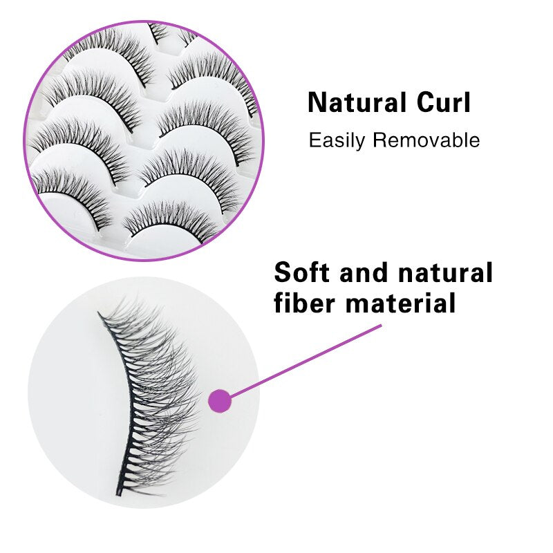 6 Pairs 3D Natural Mink Lashes for naturally enlarged lashes