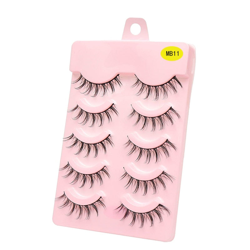 LEKOFO 5 Pairs 3D mink manga lashes faux cils korean natural fake eye lashes extension cosplay fluffy false eyelashes makeup New