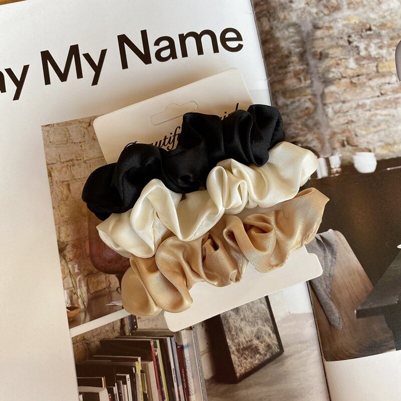 4pcs/set Silk Elastic Hair Band scrunchies