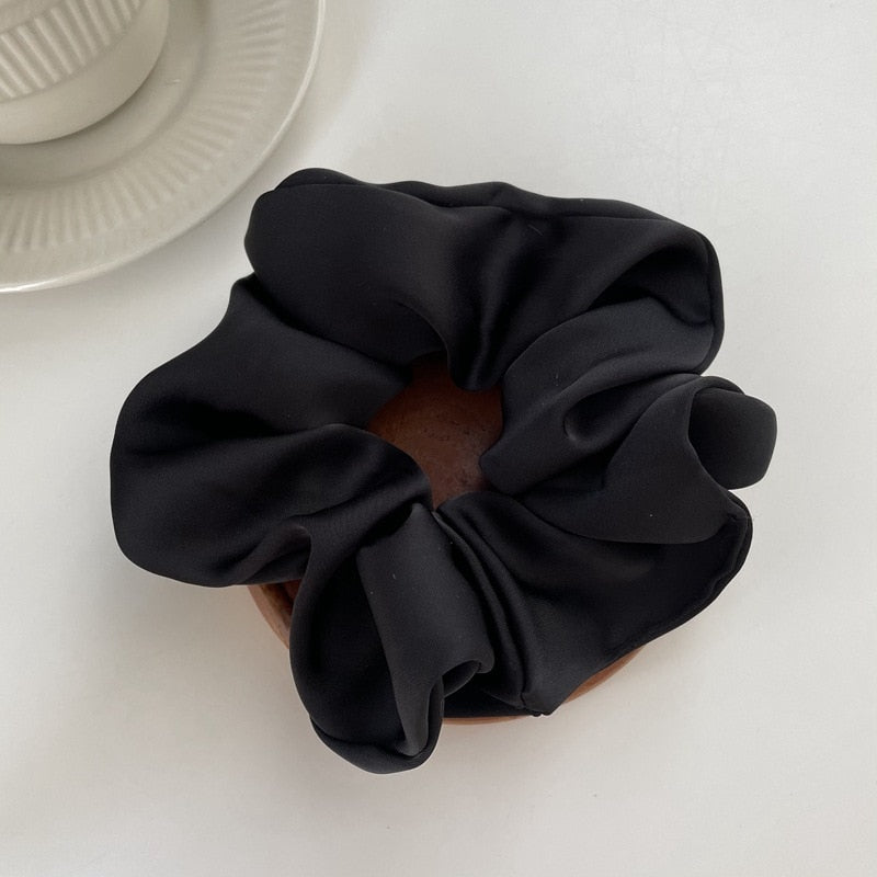 Oversize Satin Scrunchies Elastic Hair Ties Women Girls Big Silk Hair Bands Ponytail Holder Hair Rubber Bands Hair Accessories