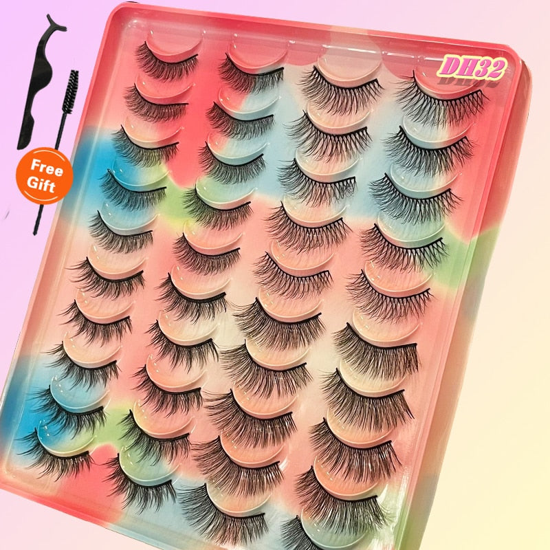 20Pairs 3D Mink Lashes Fluffy Soft Natural Reusable Eyelash Thick, Lightweight, Comfortable, Natural Look And Shape