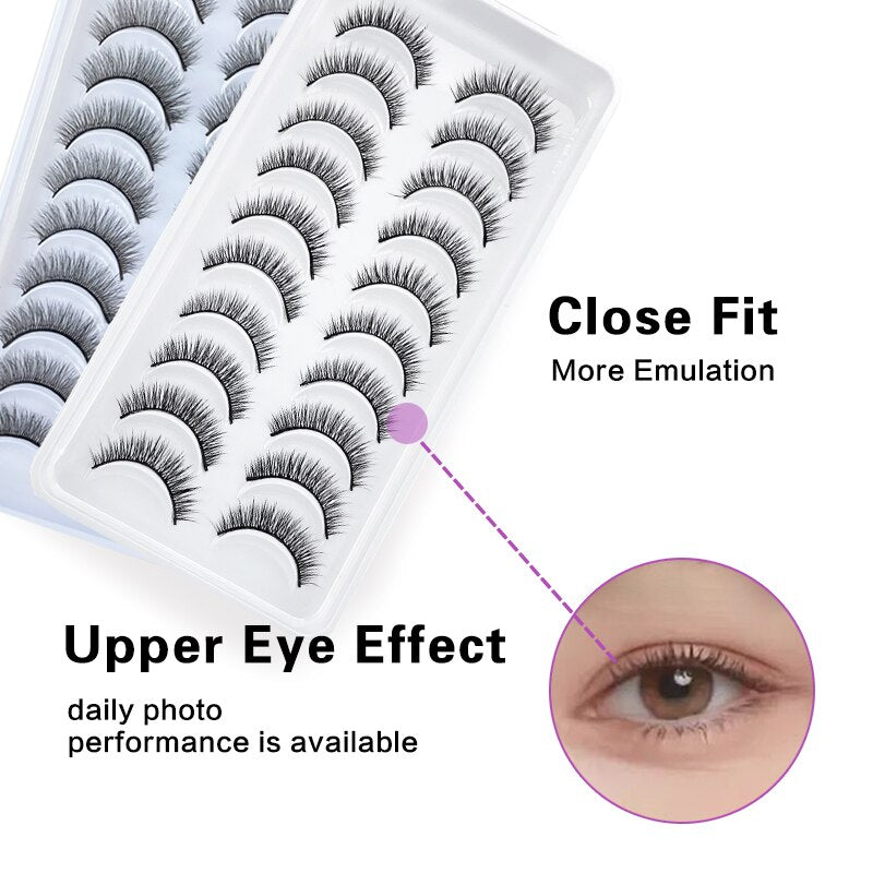 6 / 10 pairs Natural Short Eyelashes 3D Mink Lashes ExtensionsThick, Lightweight, Comfortable, Natural Look And Shape