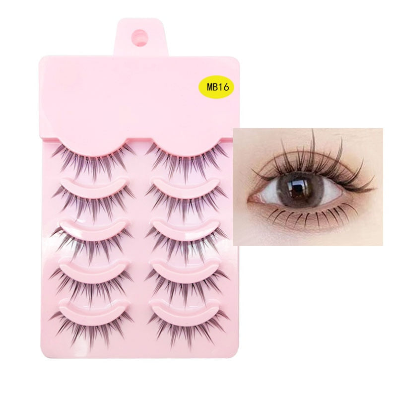 LEKOFO 5 Pairs 3D mink manga lashes faux cils korean natural fake eye lashes extension cosplay fluffy false eyelashes makeup New