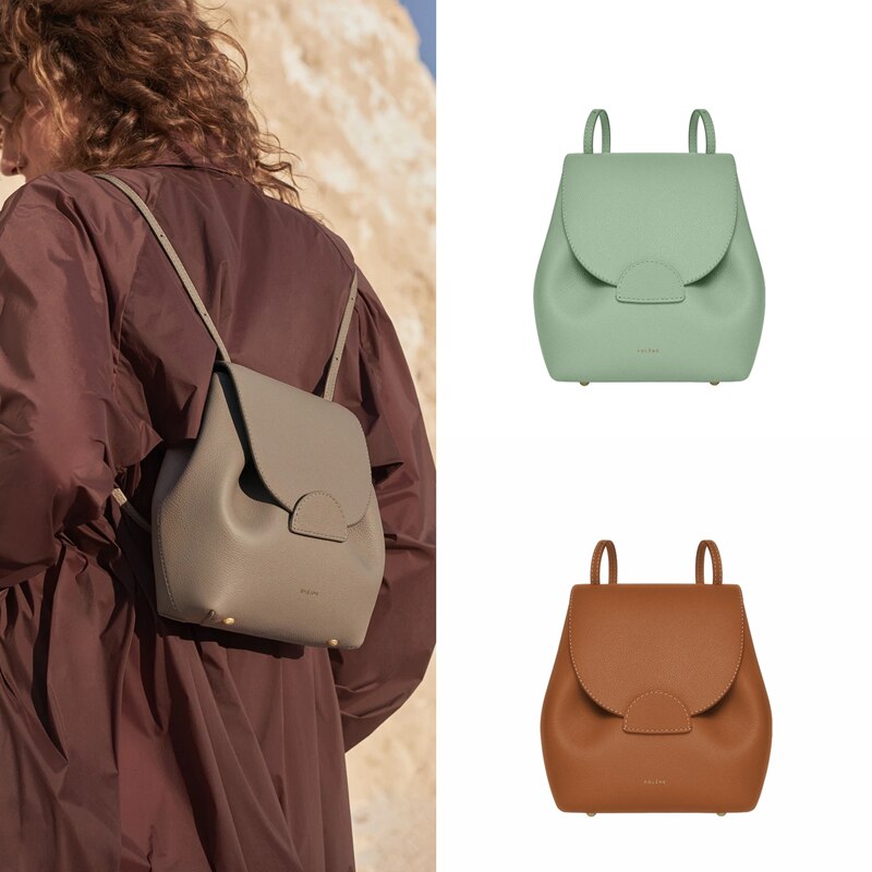 OLENEwomen's Multi-functional backpack leather advanced feeling designer backpack mini backpack
