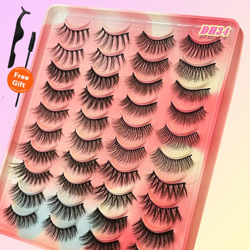 20Pairs 3D Mink Lashes Fluffy Soft Natural Reusable Eyelash Thick, Lightweight, Comfortable, Natural Look And Shape