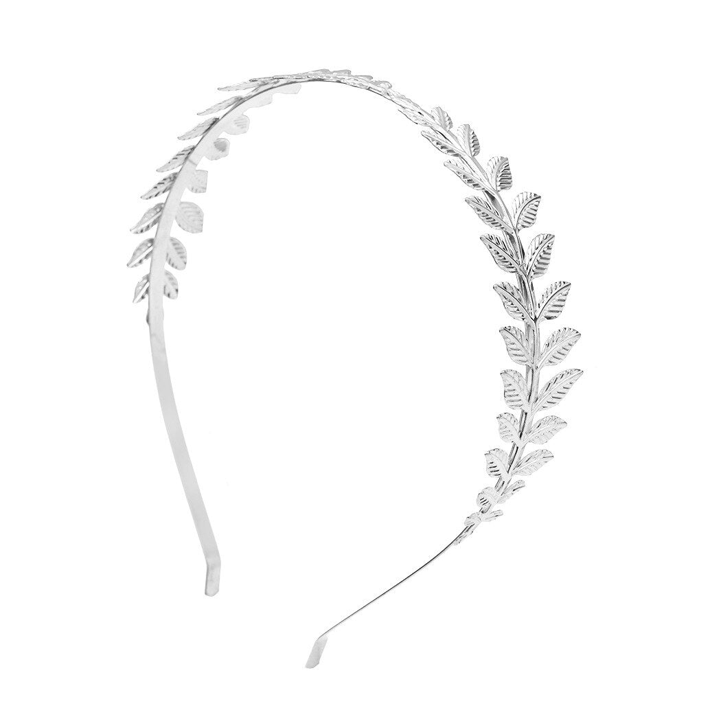 Fashion Golden Leaf Laurel Tiara Grecian Leaf Back Headwear Pearl Wedding Tiara Headband Hair Crown Bridal Hair Accessories