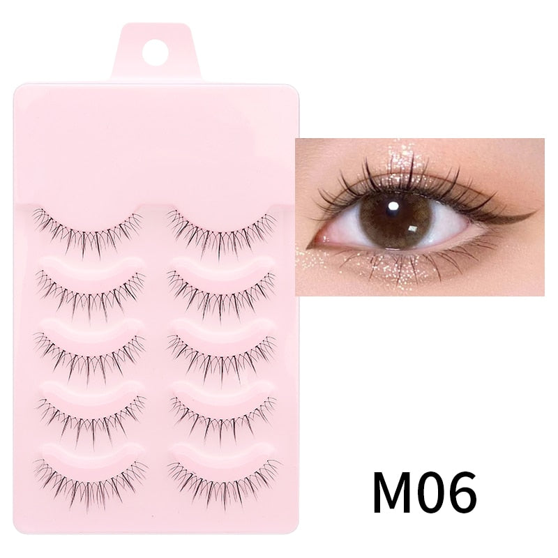 Natural 5 Pairs Professional Makeup Lashes Wispy False Eyelashes Korean Style Free shipping Cosplay Soft New Manga Beauty