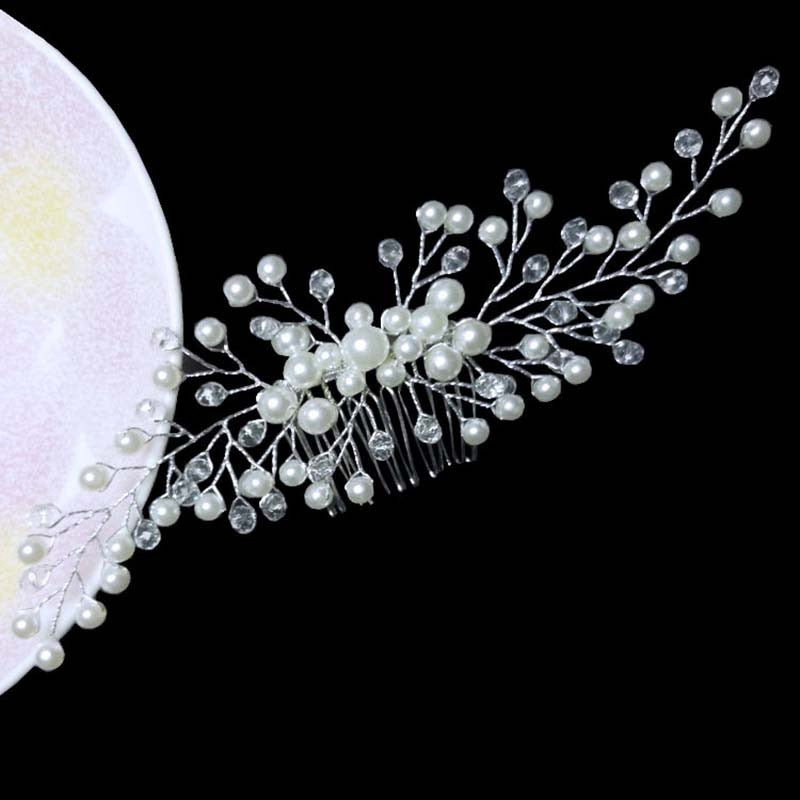 Pearl Crystal Wedding Hair Combs Hair Accessories for Bridal Flower Headpiece Headbands Women Bride Hair ornaments Jewelry