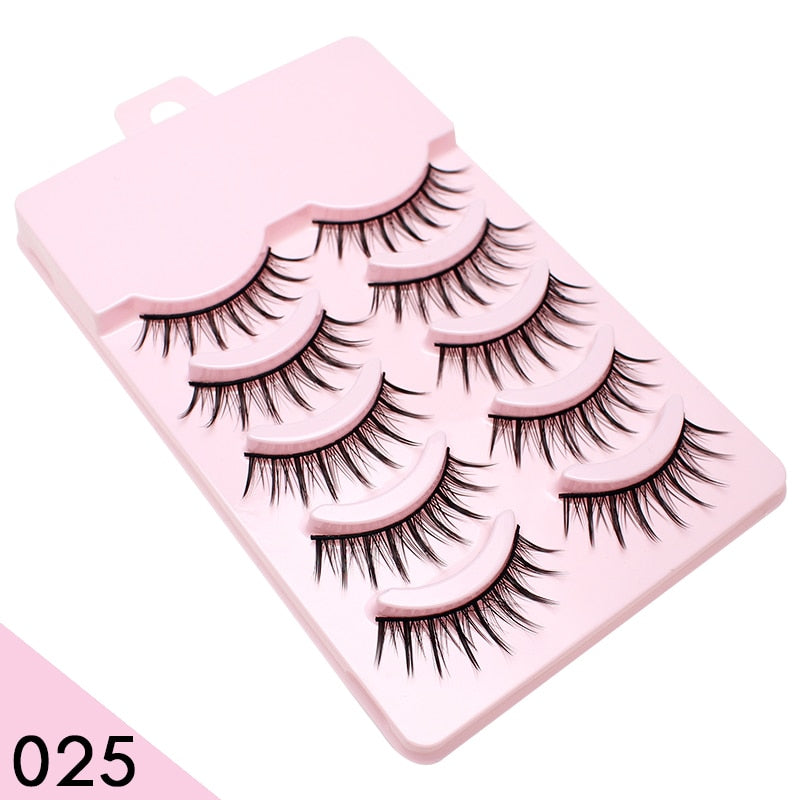 Natural 5 Pairs Professional Makeup Lashes Wispy False Eyelashes Korean Style Free shipping Cosplay Soft New Manga Beauty