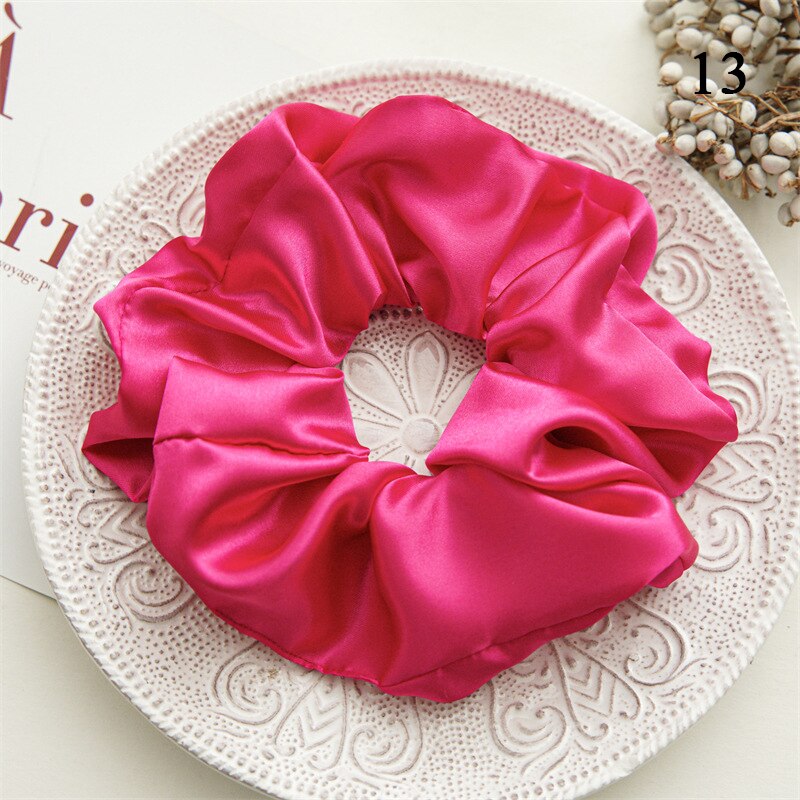 Multicolored Satin oversized scrunchies- stretch elastic