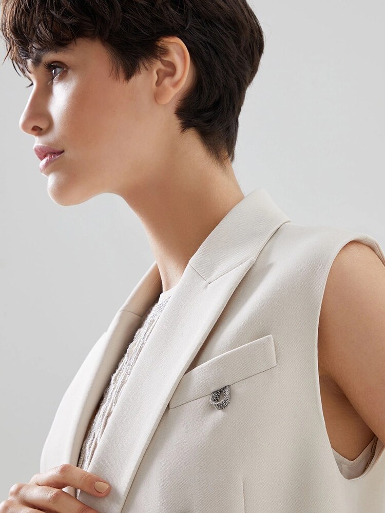 Women's Jacket white sleeveless