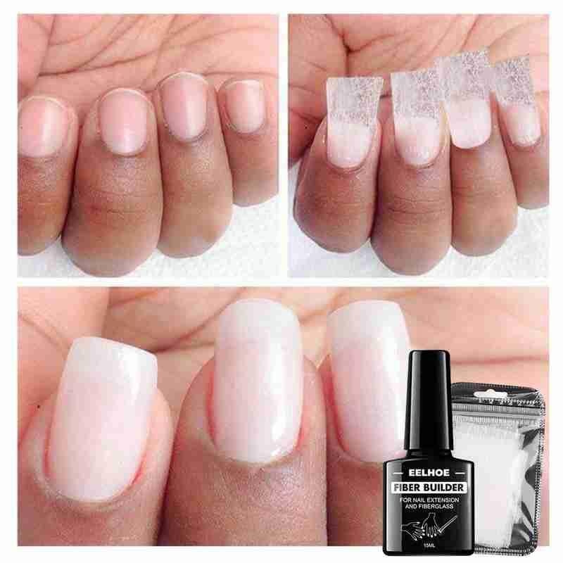 15ml Fiber Builder Glue Gel Nail Art With 10 Pcs Nail