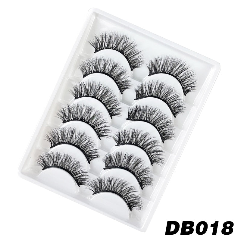 6 Pairs 3D Natural Mink Lashes for naturally enlarged lashes