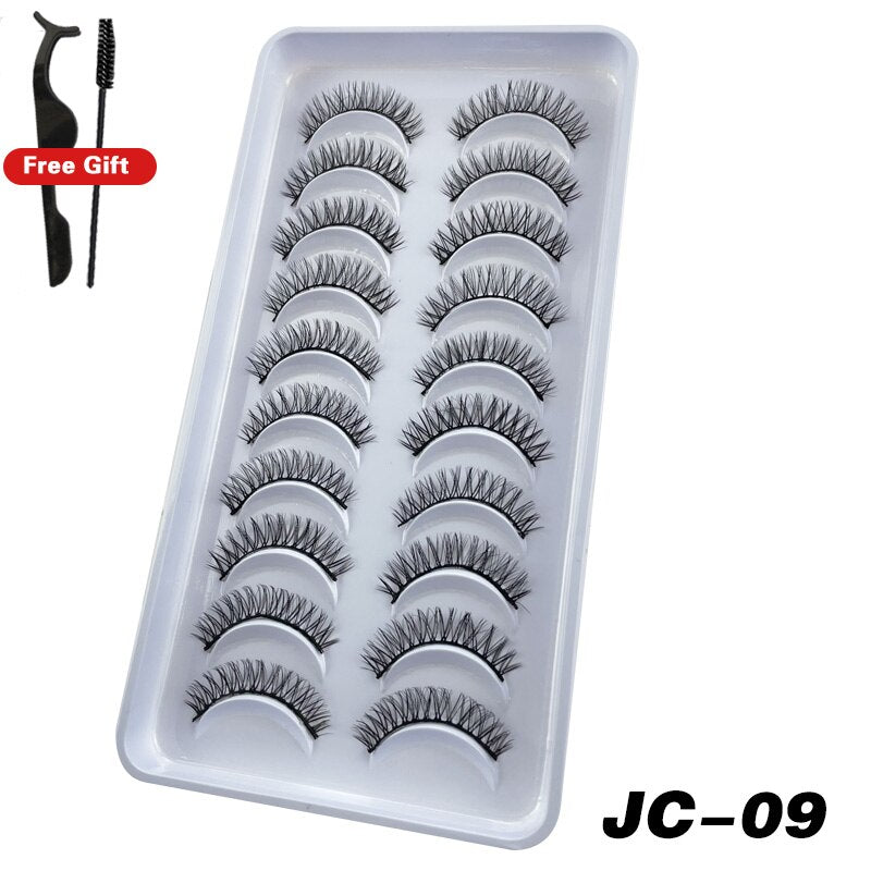 Russian Strip Lashes 6/10 Pairs Fluffy Mink Lashes 3D False Eyelashes Russian Eyelash DD Curl Fake Eye Lash Makeup