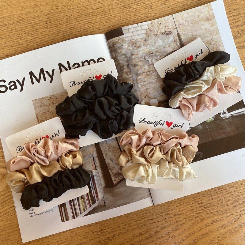 4pcs/set Silk Elastic Hair Band scrunchies