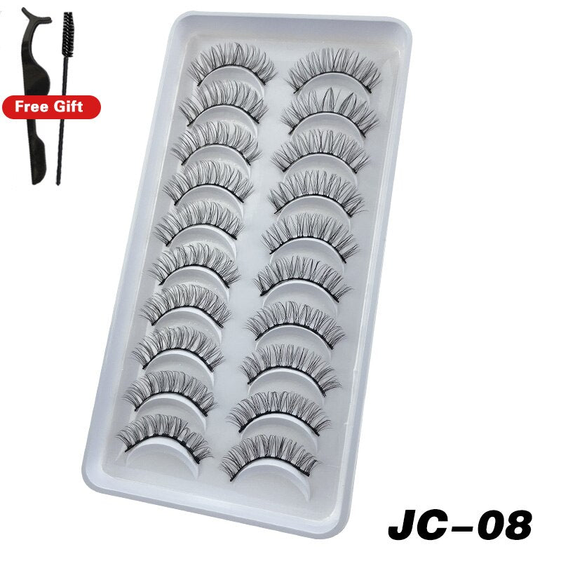 Russian Strip Lashes 6/10 Pairs Fluffy Mink Lashes 3D False Eyelashes Russian Eyelash DD Curl Fake Eye Lash Makeup