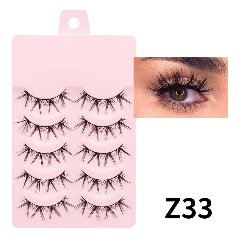 Natural 5 Pairs Professional Makeup Lashes Wispy False Eyelashes Korean Style Free shipping Cosplay Soft New Manga Beauty
