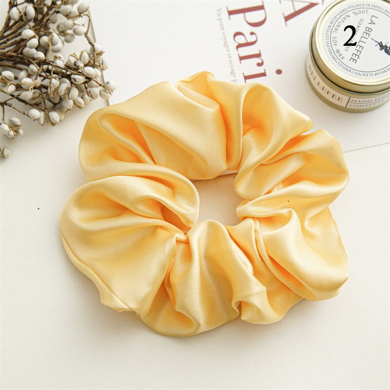 Multicolored Satin oversized scrunchies- stretch elastic