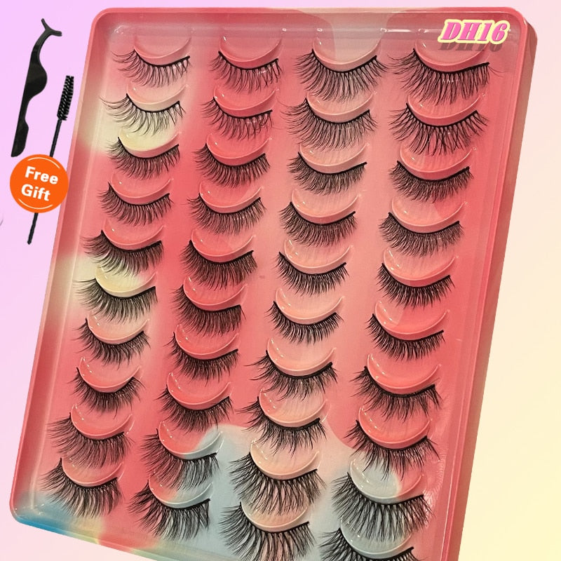 20Pairs 3D Mink Lashes Fluffy Soft Natural Reusable Eyelash Thick, Lightweight, Comfortable, Natural Look And Shape