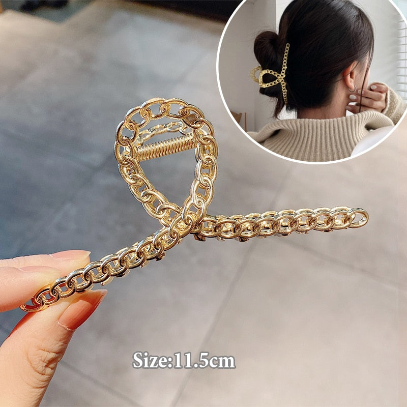 Women Geometric Hair Claw Girls Clamps Fashion Metal Hair Crab Cross Hair Clips Headband Hairpin Fashion Hair Accessories