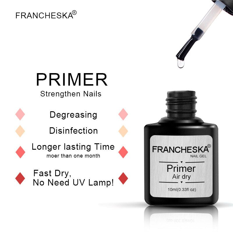 Fast Air Dry Primer for Nails UV LED Gel Base Primer Soak Off Gel Nail Polish for Nail Art Design Nail Dehydrator for Acrylic nails