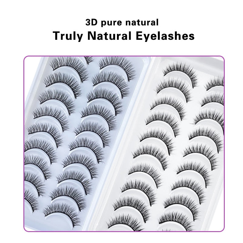 6 / 10 pairs Natural Short Eyelashes 3D Mink Lashes ExtensionsThick, Lightweight, Comfortable, Natural Look And Shape