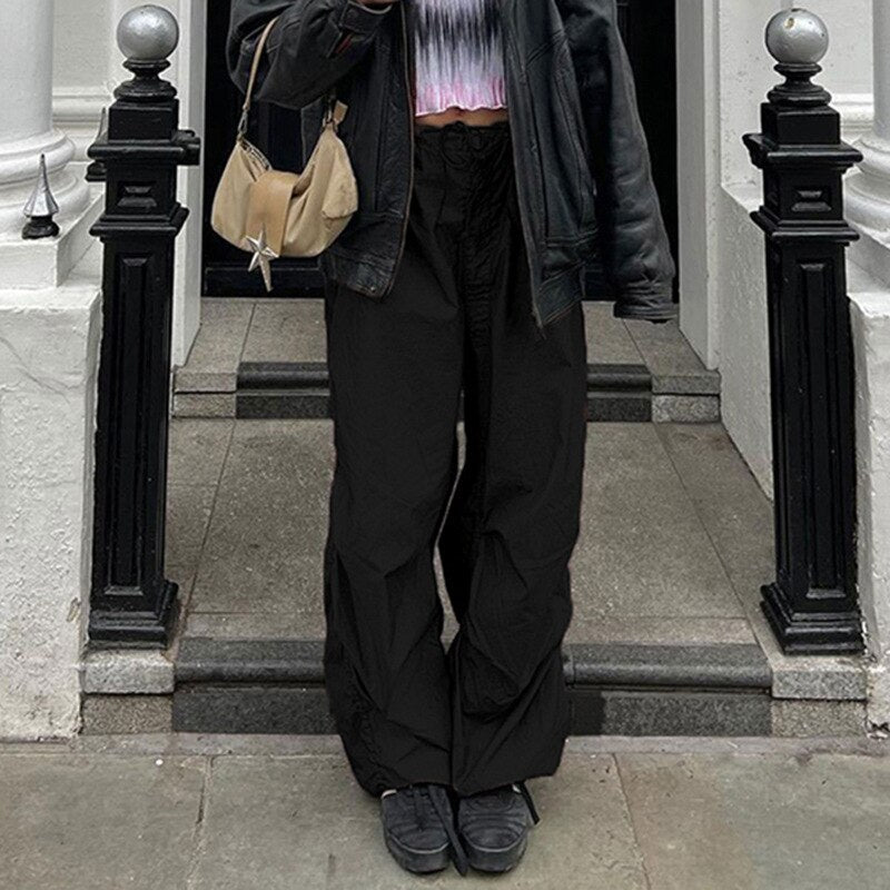 Cargo Pants For Women Big Pocket Cool Streetwear Sweatpants Girls Pants High Waist Wide Leg Pants Casual