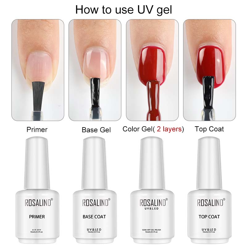 ROSALIND 15ml Base/Top Coat Nail Gel Primer Matt Top Coat Manicure Decoration