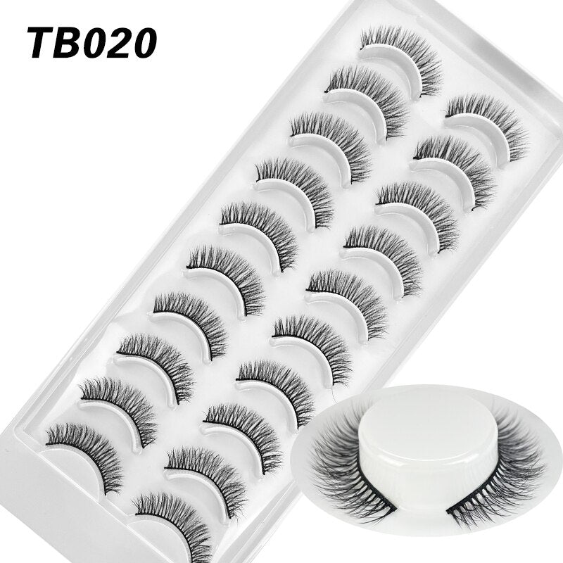 10 Pairs Natural 3d Faux Mink False Eyelashes
