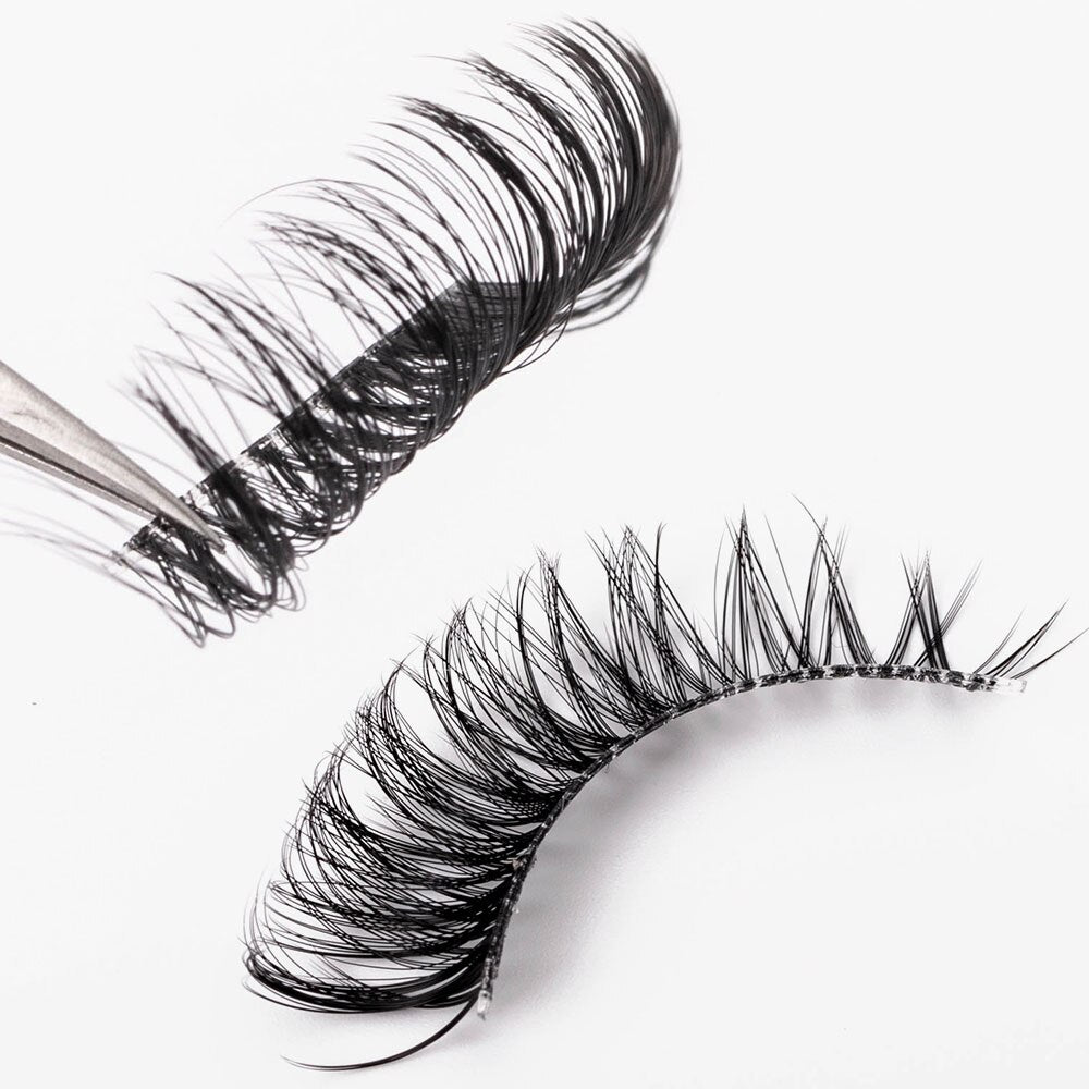 1/5Pairs Long Transparent band vegan eyelash curl Russian eyelashes clear