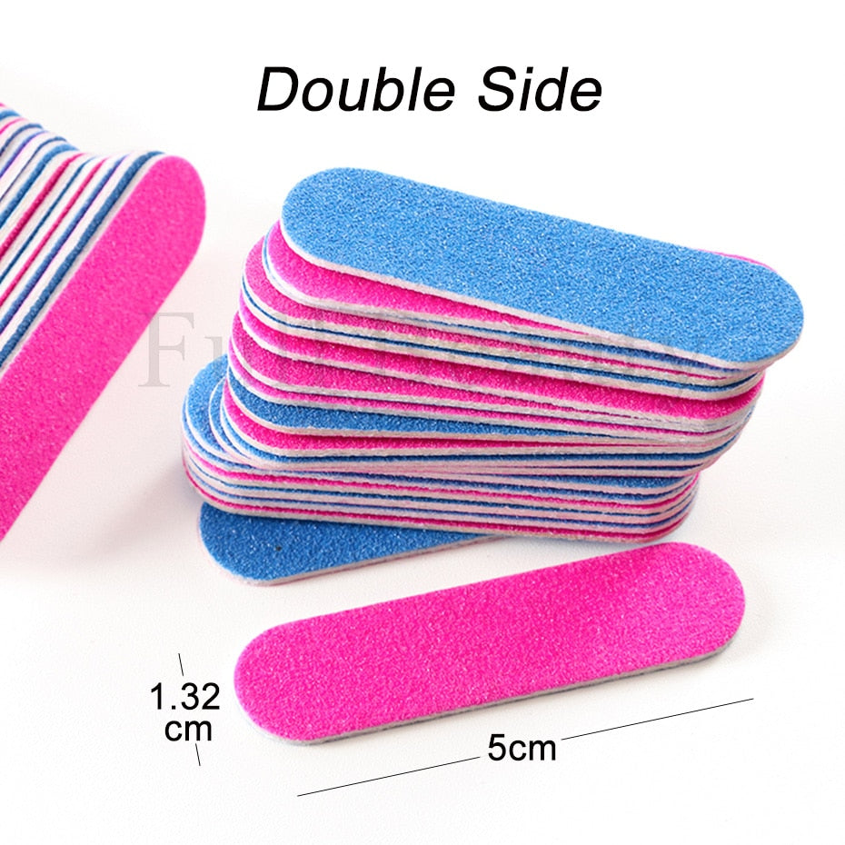 Mini Double Sided Nail File Set Sanding Buffer Block 180/240 Grit Gel Polish Manicure Tool Kit SA858