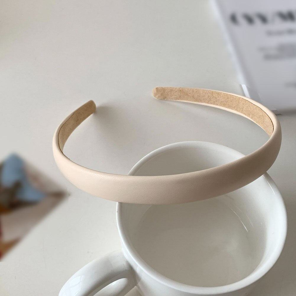Women Headband PU Leather Retro Hairbands For Women Thin Girls Hair Band Female Hair Accessories Handmade Head Hoop